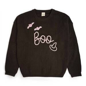 NEW SWEET WINK women's boo bat knit sweater in charcoal